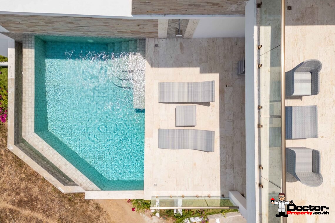 Modern 5 Bedroom Pool Villa with Sea View in Choeng Mon, Koh Samui – For Sale